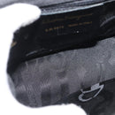 Salvatore Ferragamo Vala Shoulder Bag Satin Black Gold Auth ARZ811-10