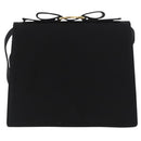 Salvatore Ferragamo Vala Shoulder Bag Satin Black Gold Auth ARZ811-13
