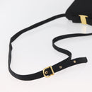 Salvatore Ferragamo Vala Shoulder Bag Satin Black Gold Auth ARZ811-7
