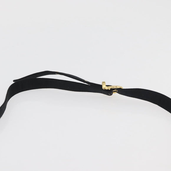 Salvatore Ferragamo Vala Shoulder Bag Satin Black Gold Auth ARZ811