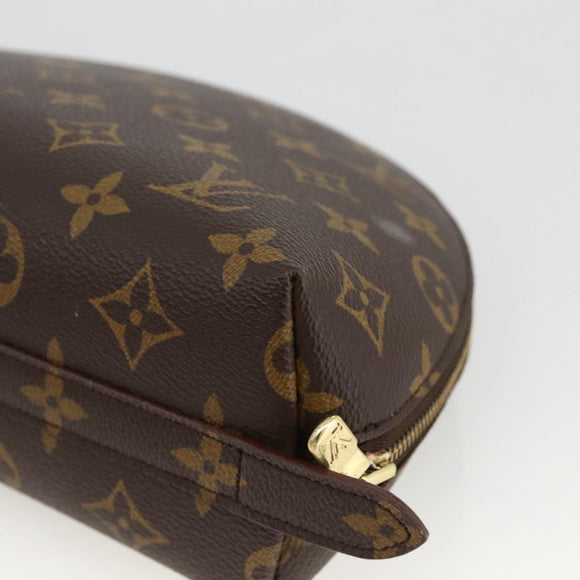 LOUIS VUITTON Monogram Trousse Demi Ronde Cosmetic Pouch M47520 LV Auth ARZ812
