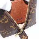 LOUIS VUITTON Monogram Trousse Demi Ronde Cosmetic Pouch M47520 LV Auth ARZ812-12