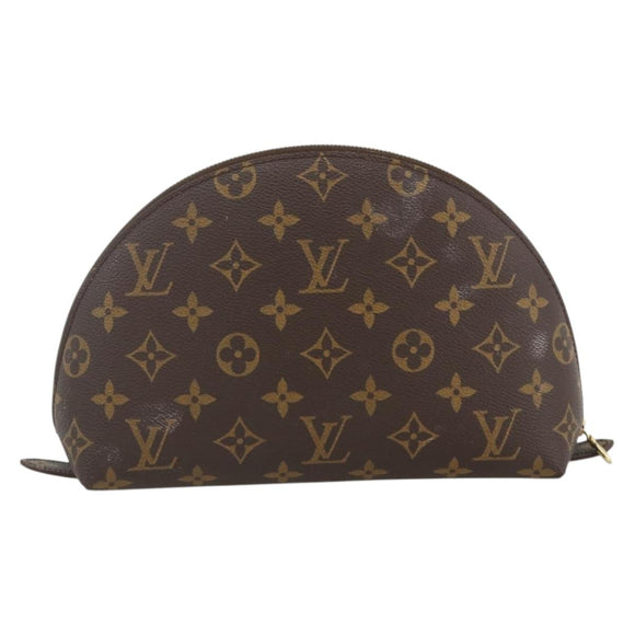 LOUIS VUITTON Monogram Trousse Demi Ronde Cosmetic Pouch M47520 LV Auth ARZ812