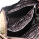 PRADA Shoulder Bag Nylon Khaki Silver Auth ARZ817-22