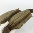 PRADA Shoulder Bag Nylon Khaki Silver Auth ARZ817-6