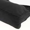PRADA Hand Pouch Nylon Black Silver Auth ARZ818-15
