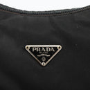 PRADA Hand Pouch Nylon Black Silver Auth ARZ818-17