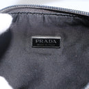 PRADA Hand Pouch Nylon Black Silver Auth ARZ818-18