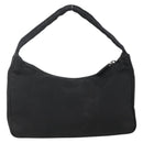 PRADA Hand Pouch Nylon Black Silver Auth ARZ818-2