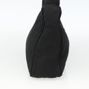 PRADA Hand Pouch Nylon Black Silver Auth ARZ818-3