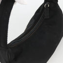 PRADA Hand Pouch Nylon Black Silver Auth ARZ818-6