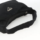 PRADA Hand Pouch Nylon Black Silver Auth ARZ818-7