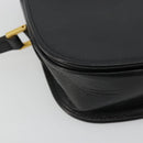 Christian Dior Shoulder Bag Leather Black Gold Auth ARZ819-11