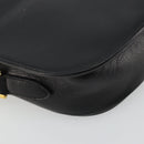 Christian Dior Shoulder Bag Leather Black Gold Auth ARZ819-13