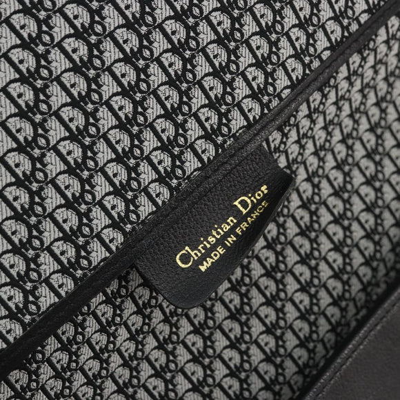 Christian Dior Shoulder Bag Leather Black Gold Auth ARZ819