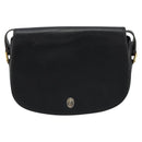 Christian Dior Shoulder Bag Leather Black Gold Auth ARZ819-2