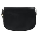 Christian Dior Shoulder Bag Leather Black Gold Auth ARZ819-3