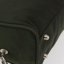 PRADA Hand Bag Nylon Khaki Silver Auth ARZ822-14