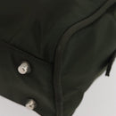 PRADA Hand Bag Nylon Khaki Silver Auth ARZ822-15