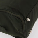 PRADA Hand Bag Nylon Khaki Silver Auth ARZ822-16
