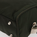 PRADA Hand Bag Nylon Khaki Silver Auth ARZ822-9