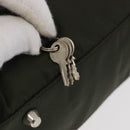 PRADA Hand Bag Nylon Khaki Silver Auth ARZ822-10