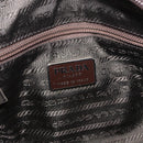 PRADA Hand Bag Nylon Khaki Silver Auth ARZ822-19