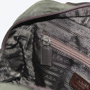PRADA Hand Bag Nylon Khaki Silver Auth ARZ822-22