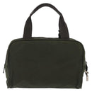 PRADA Hand Bag Nylon Khaki Silver Auth ARZ822-2