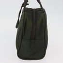 PRADA Hand Bag Nylon Khaki Silver Auth ARZ822-3