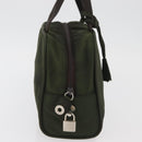 PRADA Hand Bag Nylon Khaki Silver Auth ARZ822-4