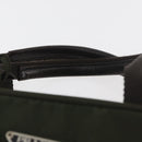 PRADA Hand Bag Nylon Khaki Silver Auth ARZ822-8
