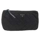 PRADA Pouch Nylon Black Silver Auth ARZ823A-1