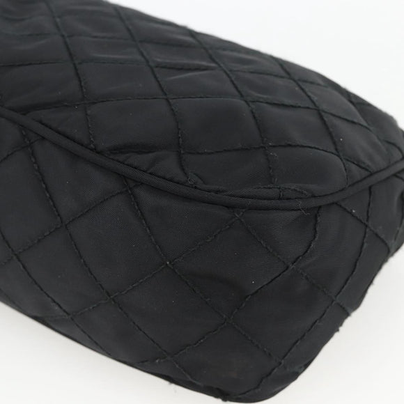 PRADA Pouch Nylon Black Silver Auth ARZ823A