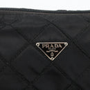 PRADA Pouch Nylon Black Silver Auth ARZ823A-8
