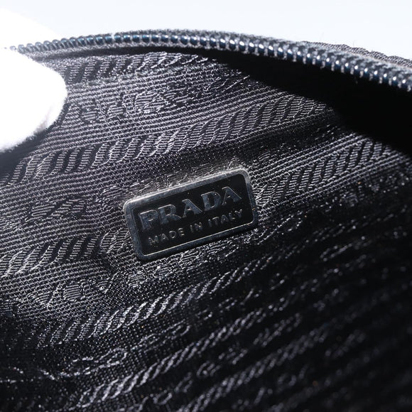 PRADA Pouch Nylon Black Silver Auth ARZ823A