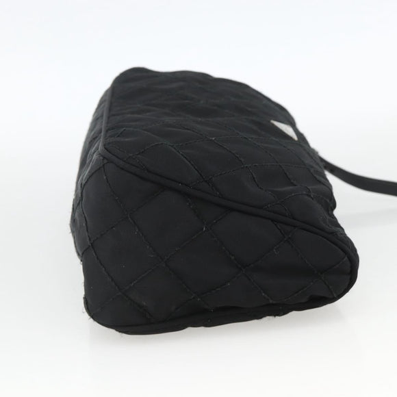 PRADA Pouch Nylon Black Silver Auth ARZ823A