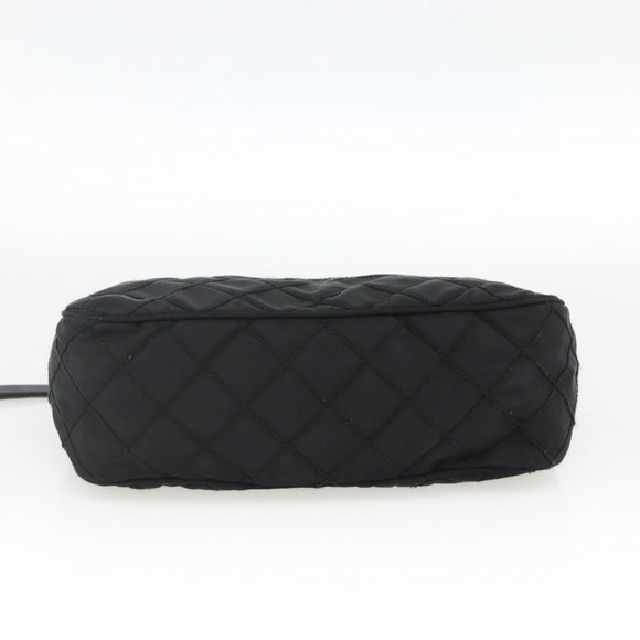 PRADA Pouch Nylon Black Silver Auth ARZ823A