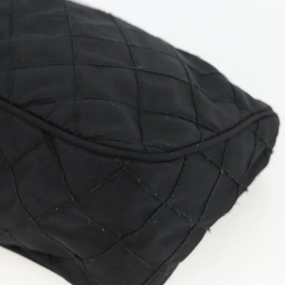 PRADA Pouch Nylon Black Silver Auth ARZ823A