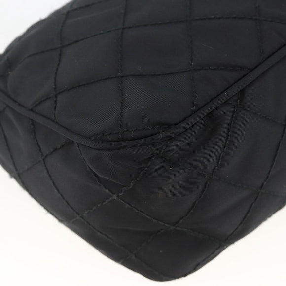 PRADA Pouch Nylon Black Silver Auth ARZ823A