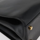 Salvatore Ferragamo Gancini Shoulder Bag Leather Black Gold Auth ARZ826-15