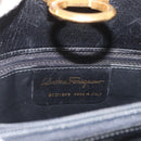 Salvatore Ferragamo Gancini Shoulder Bag Leather Black Gold Auth ARZ826-12