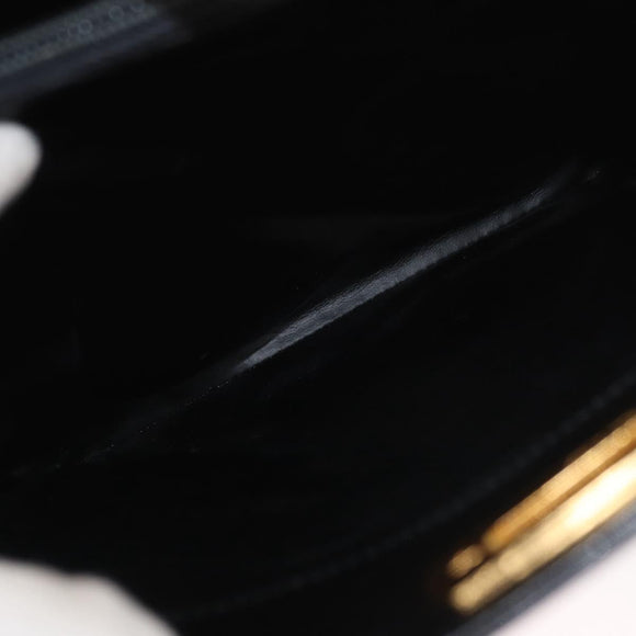Salvatore Ferragamo Gancini Shoulder Bag Leather Black Gold Auth ARZ826