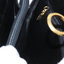 Salvatore Ferragamo Gancini Shoulder Bag Leather Black Gold Auth ARZ826-21