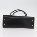 Salvatore Ferragamo Gancini Shoulder Bag Leather Black Gold Auth ARZ826-5