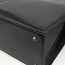 BALLY Hand Bag Leather 2way Black Gold Auth ARZ827-16