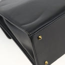 BALLY Hand Bag Leather 2way Black Gold Auth ARZ827-17