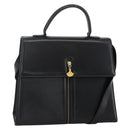 BALLY Hand Bag Leather 2way Black Gold Auth ARZ827-1