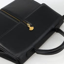 BALLY Hand Bag Leather 2way Black Gold Auth ARZ827-6