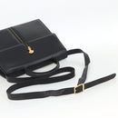 BALLY Hand Bag Leather 2way Black Gold Auth ARZ827-8